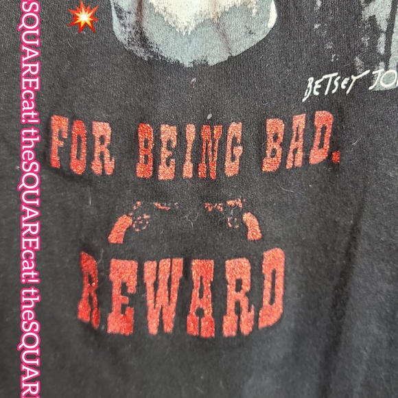 π« WANTED for being BAD!π₯Reward! Betsey Johnson graphic art 3/4 sleeves t-shirt - Picture 5 of 7
